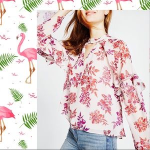 Express | Tops | Sz M | Floral Print High Neck 🆕